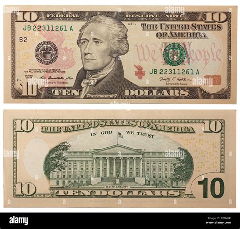 Ten dollar bill, back and front Stock Photo - Alamy