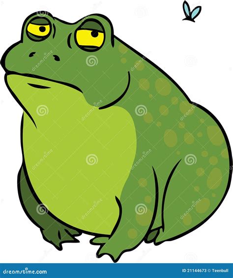 Grumpy Fat Frog Cartoon Character Vector Illustration | CartoonDealer ...