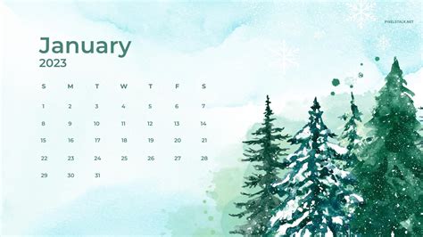 January Calendar 2023 Desktop Wallpapers Free Download