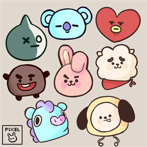 Bt21 Printable Stickers Bts Stickers Cute Stickers Printable Stickers ...