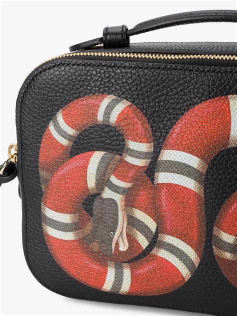 Lyst - Gucci Merveilles Snake Print Bag in Black