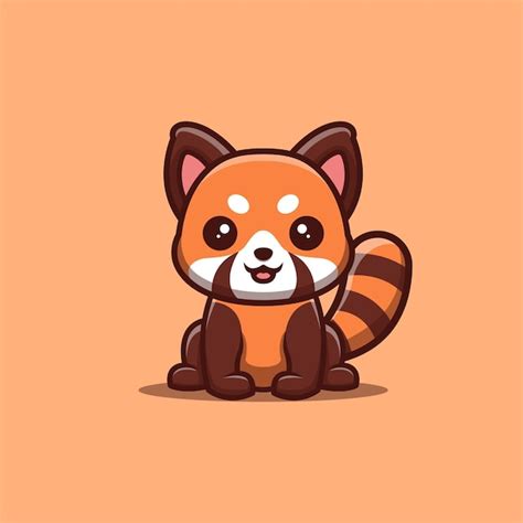 Premium Vector | Red Panda Sitting Happy Cute Creative Kawaii Cartoon ...