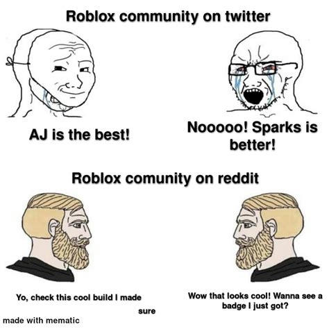 roblox on reddit is less toxic than on twitter ngl : r/bloxymemes