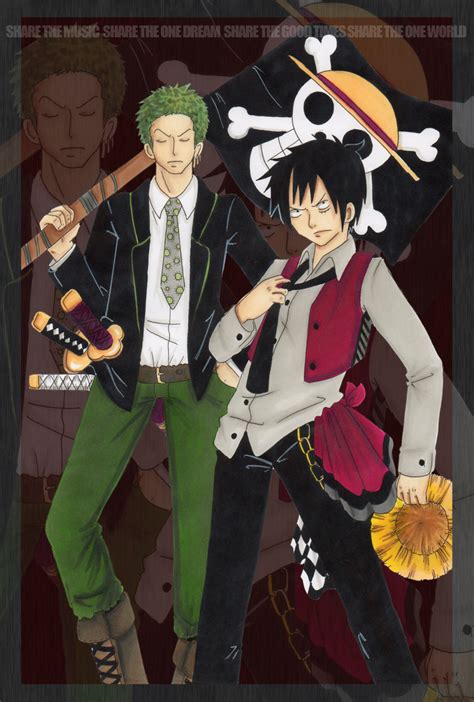 Luffy and Zoro by Heart-PIRATE on DeviantArt