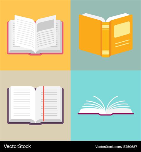 Open book icons in a flat style Royalty Free Vector Image