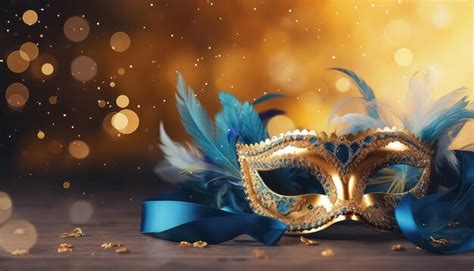 Premium AI Image | Venetian mask in blue and gold concept carnival