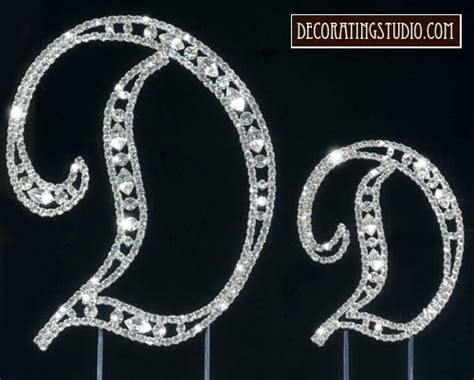 Crystal Marquise Cut Monogram Cake Topper Initial "D"