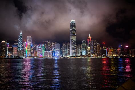 Hong Kong Skyline at Night Royalty-Free Stock Photo