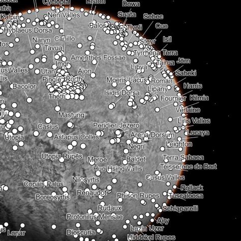 Navigate a new Mars map of craters and volcanoes