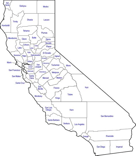 Map Of Ca By County - Nat Laurie