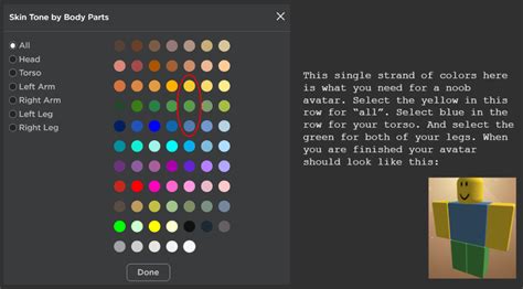 Some clarification on how to make a noob avatar, as some people want to ...