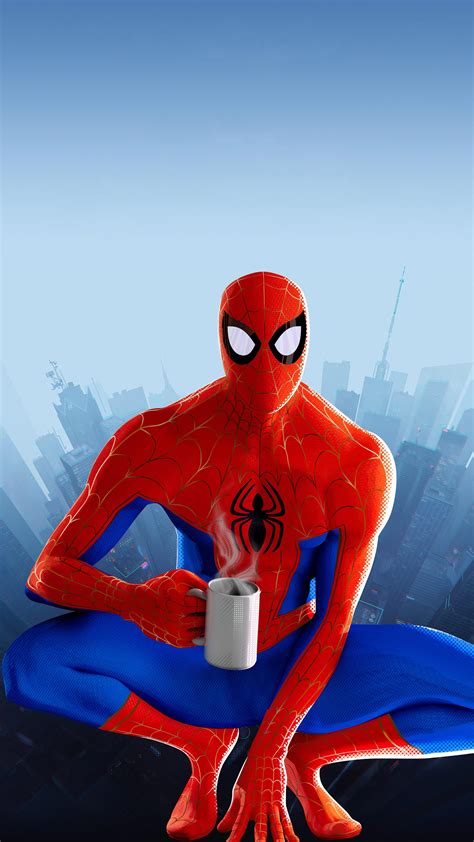 2160x3840 Peter Parker In SpiderMan Into The Spider Verse Movie Poster ...