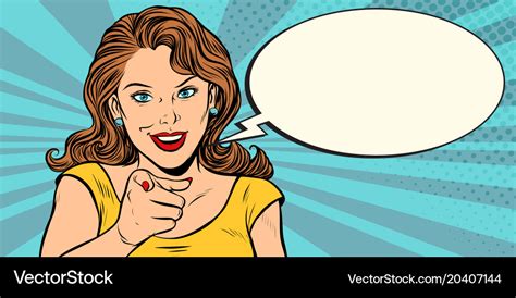 Gesture woman pointing finger at you Royalty Free Vector