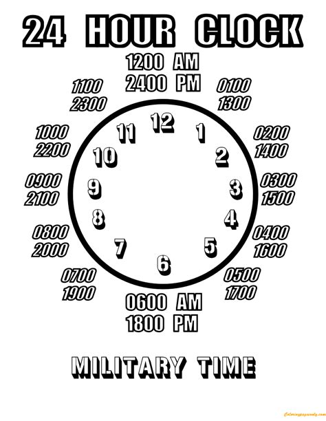 24 Hour Clock Printable - Printable Word Searches