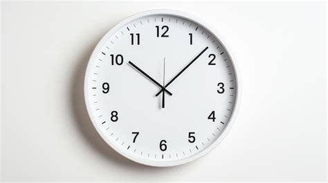 Premium Photo | A white clock with black numbers