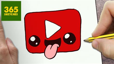 HOW TO DRAW A YOUTUBE LOGO CUTE, Easy step by step drawing lessons for kids