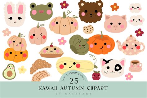 Cute Autumn Fall Clipart Graphic by NassyArt · Creative Fabrica