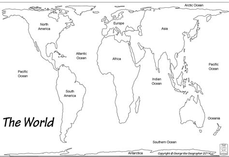 Outline Base Maps within World Map Continents Outline Printable ...