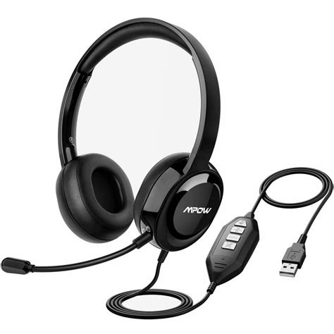 Mpow Wired Headset with Microphone, USB Headset/3.5mm PC Headphones ...