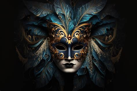 Premium Photo | Golden venetian carnival mask