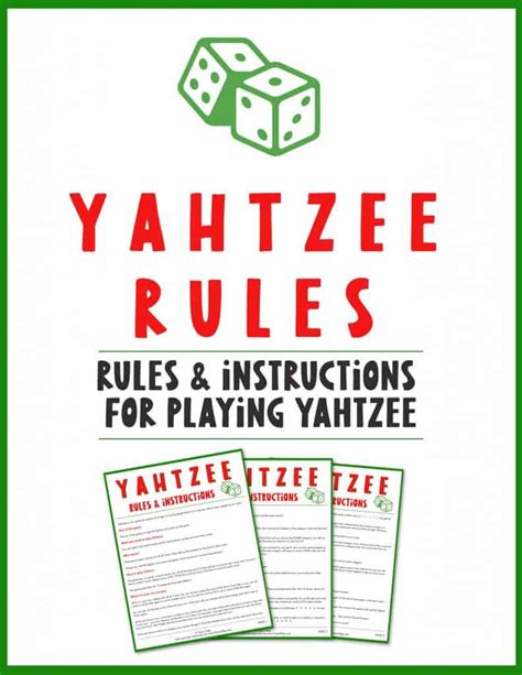 Yahtzee Rules Printable - Printable Templates