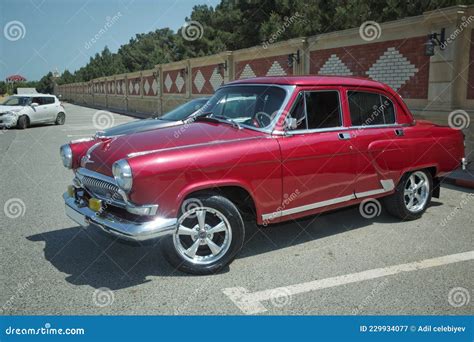 Close-up View of the Old Russian Car GAZ-21 Volga Parked in the Yard ...