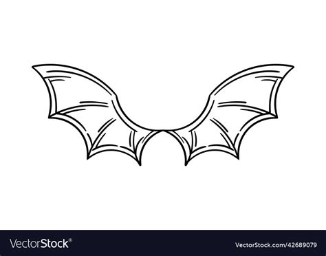 Hand drawn of bat wings Royalty Free Vector Image