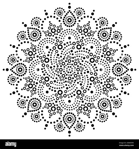 Aboriginal bohemian dot painting mandala vector pattern, Australian dot ...