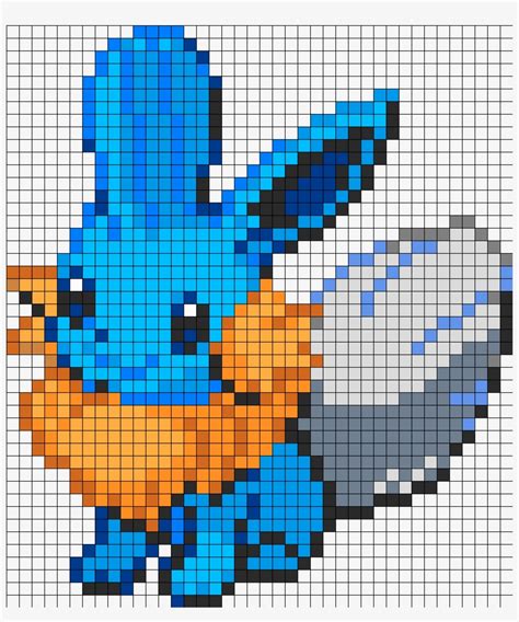 Mudkip Pixel Art Grid / 1000 x 947 png 16 kb.