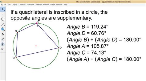 Inscribed Angle Quadrilateral Calculator