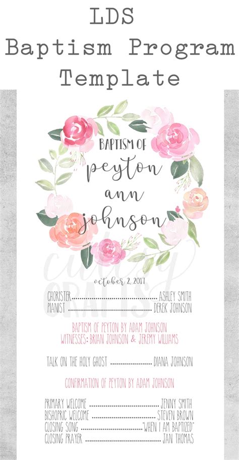 Free LDS Baptism Program Template - Cutesy Crafts