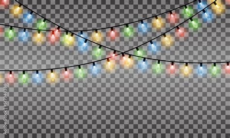 Bright Christmas Lights. Colorful Christmas lights. Vector lights on a ...