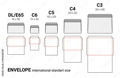 Envelope diecut template size a4 a5 a10. Envelop dimensions paper ...