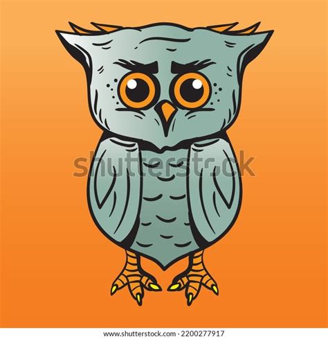 Sad Owl Vector Illustration Bird Cartoon Stock Vector (Royalty Free ...