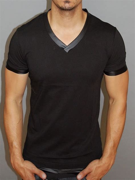 Mens Black V Neck T Shirt - Men S No Label V Neck T Shirt Ikor ...