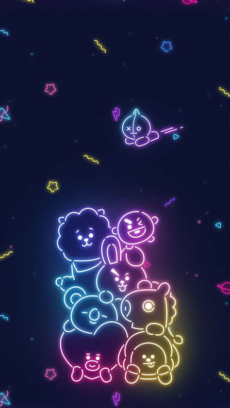 Pin by APOAME on BT21 ☆ BG | Neon wallpaper, Iphone wallpaper, Iphone ...