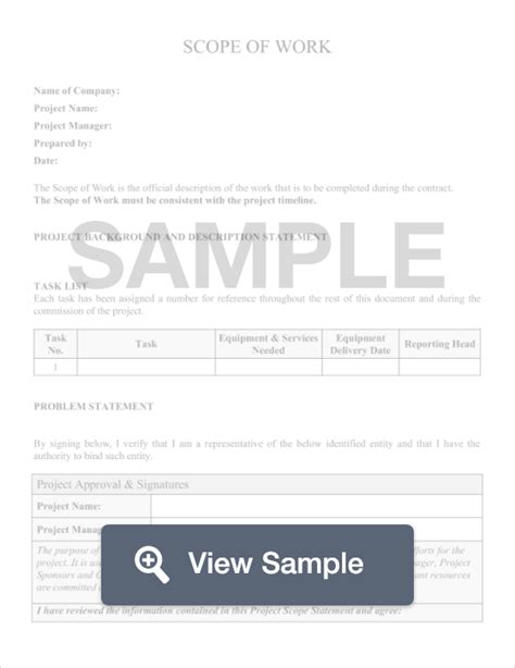 Scope of Work Template | Word & PDF Downloads | FormSwift