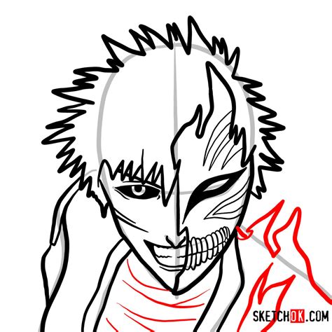 How to draw Ichigo Kurosaki in a mask | Bleach - Sketchok easy drawing ...