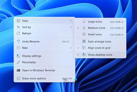 How To Unhide Or Hide Desktop Icons In Windows 11 10 | thewindowsclub