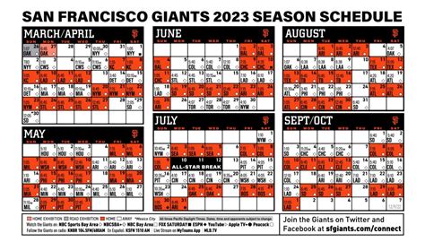 Printable Schedule | San Francisco Giants