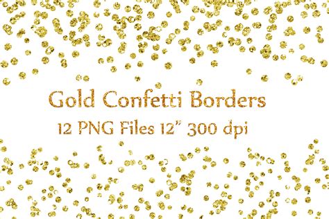 Gold Confetti Borders Clipart,GLITTER CONFETTI Clipart, Glitter ...