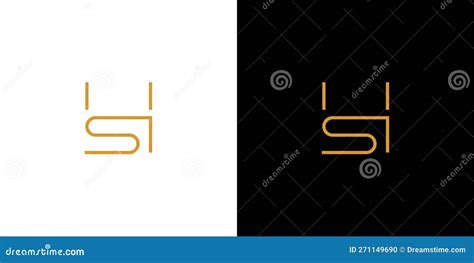 Unique and Modern Letter HS Initials Logo Design Stock Vector ...