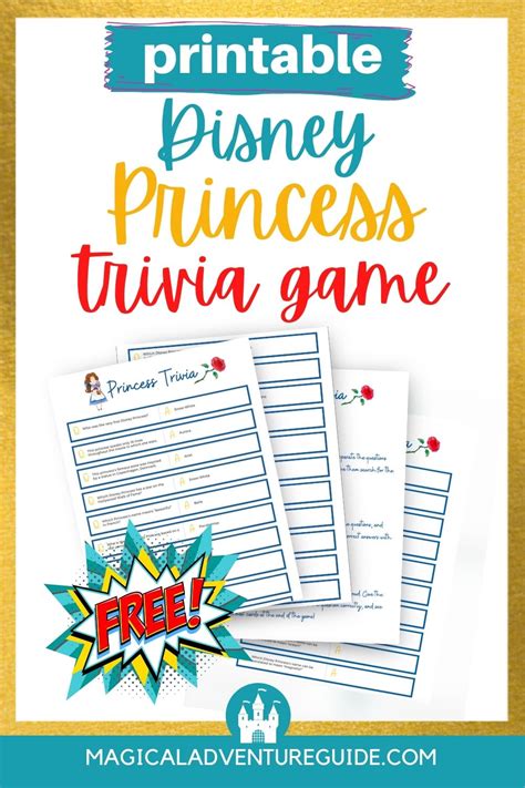 Disney Princess Trivia: Questions and Answers for a Party (Free Printable)