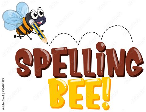 Font design for word spelling bee with bee writing Stock Vector | Adobe ...