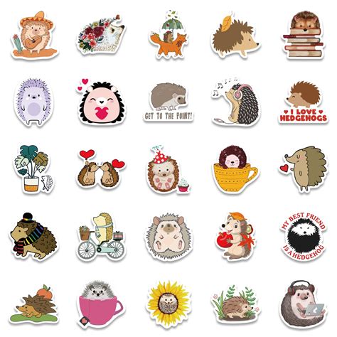 50pcs Hedgehog 1 Stickers – AU Sticker World