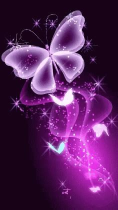 Purple Butterfly Happy Girl Flowers Animation GIF | GIFDB.com