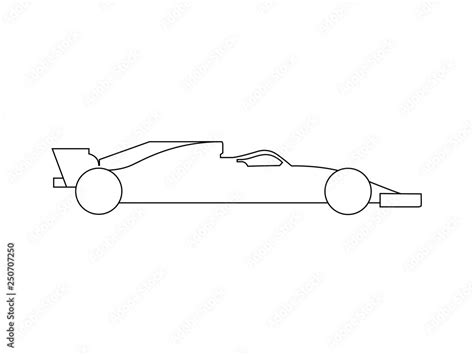 Race car outline symbol side view line drawing illustration vector ...