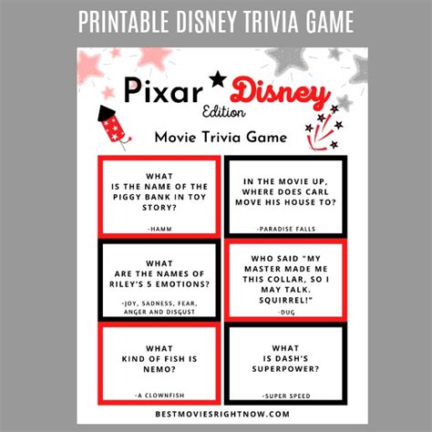 Disney Trivia: Disney/Pixar - Best Movies Right Now