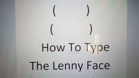 Lenny Face How To Type