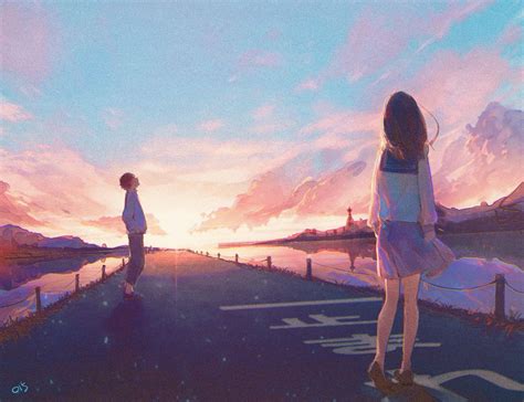 Anime Couple Sunset Wallpapers - Top Free Anime Couple Sunset ...